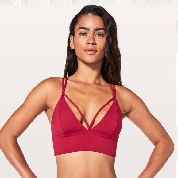 Lululemon Ruby Red Pushing Limits Bra - Picture 1 of 6